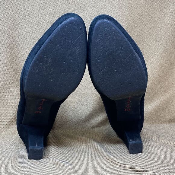 Pas De Rouge Suede Leather Booties Made in Italy - Picture 6 of 9